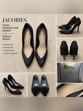 Jacob Black Satin Pointed-Toe Stiletto Pumps